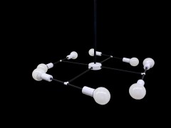 Люстра потолочная белая+черная  8-ти ламповая в стиле Modern