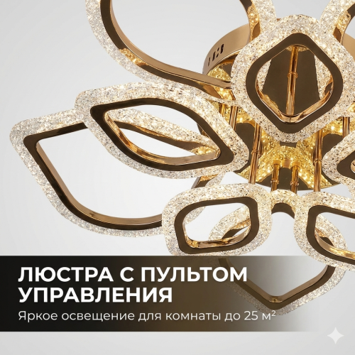 Современная светодиодная люстра 2608, диаметр  Ø76 см, 3 режима, управление с пульта