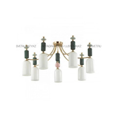 Люстра потолочная золото/разноцветная./стекло  E14 - 7 ламп / Код товара: 4861/7C