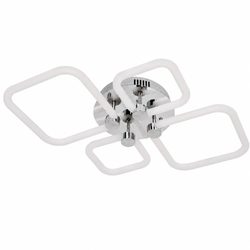 Люстра светодиодная SMD-2100 на 4 ромба, цвет хром+белый