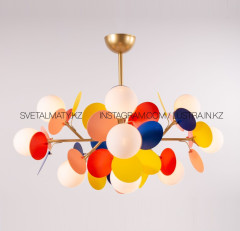 Современная цветная люстра в скандинавском стиле на 10 ламп