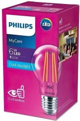 PHILIPS Лампа LED Classic 6-60W A60 E27 865 CL ND Холодный цвет