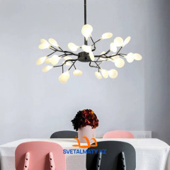 Черная люстра с белыми лепестками 9598-30 BK