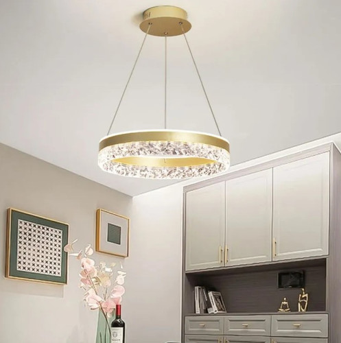 Люстра светодиодная на 1 кольцо, цвет золото