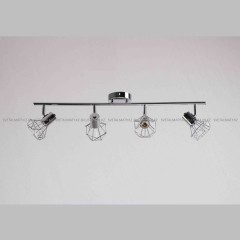 Универсальный потолочно-настенный спот в стиле Модерн хромированный на 4 лампочки
