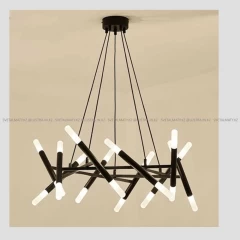 Дизайнерская люстра в черном цвете на 20 ламп