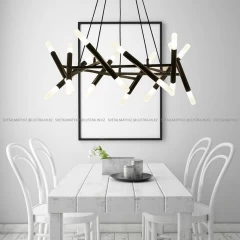 Дизайнерская люстра в черном цвете на 20 ламп