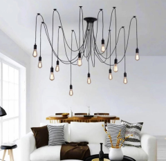 Люстра паук в стиле LOFT (12 ламп черный)