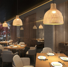 Плетеная люстра &quot;Природный шарм&quot;, E27, два варианта размера, регулируемая высота