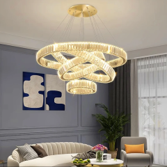 Люстра с хрустальными кольцами D31 — 4 уровня