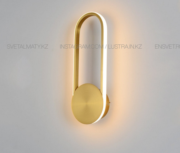 Современная светодиодная настенная бра, цвет латунь