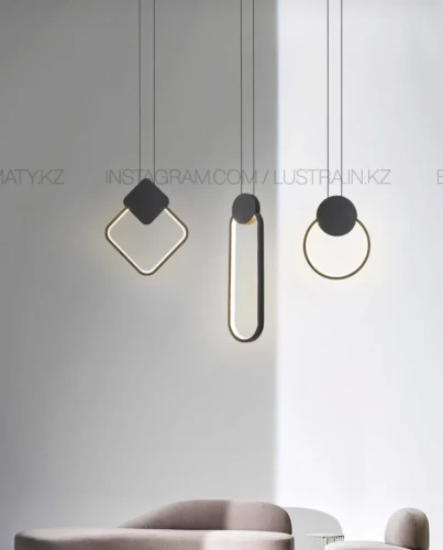 Подвесной светильник в современном стиле в черном цвете. Код товара: LED-012-12W-BK