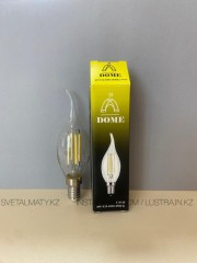 Лампа филамент DOME CW35, цоколь E14, мощность 8W, свечение нейтральное, форма свеча на ветру