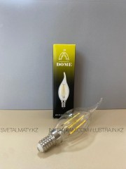 Лампа филамент DOME CW35, цоколь E14, мощность 8W, свечение нейтральное, форма свеча на ветру