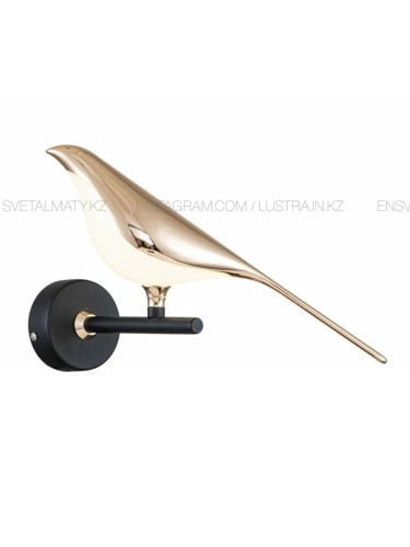 Настенный светодиодный светильник Bluebird, свечение нейтральное, цвет черно-золотой