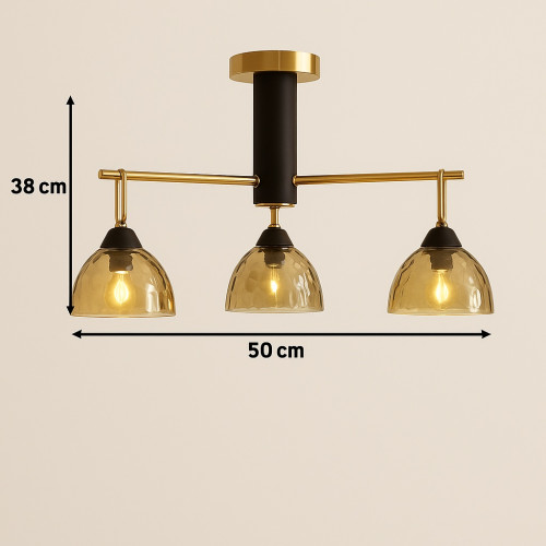 Люстра на 3 плафона , цвет черно-золото 