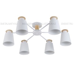Потолочная люстра на штанге - 6 ламп/цвет-белый/SvetAlmaty.Kz/90270-6WH
