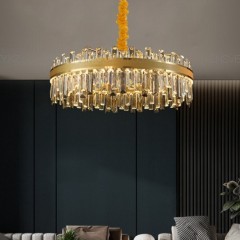 Люстра хрустальная на 24 лампы, цвет золото, цоколь E14, код 8579-80GD