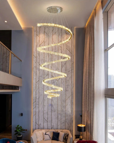 Люстра-спираль D32 с кристаллами