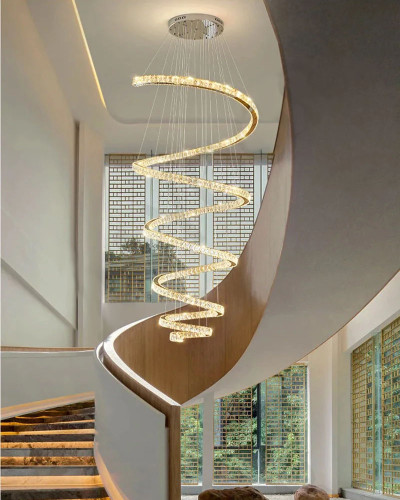 Люстра-спираль D32 с кристаллами