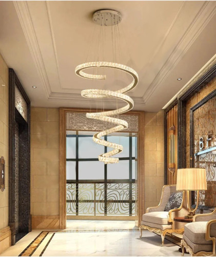 Люстра-спираль D32 с кристаллами