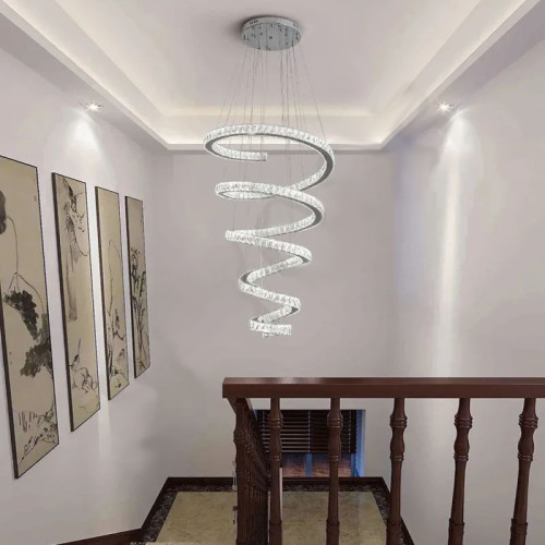 Люстра-спираль D32 с кристаллами