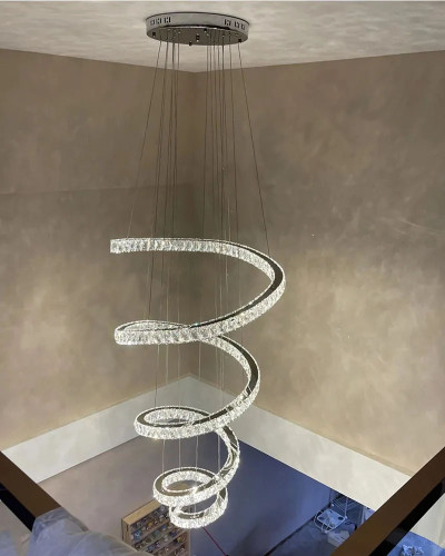 Люстра-спираль D32 с кристаллами