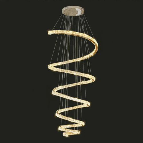 Люстра-спираль D32 с кристаллами