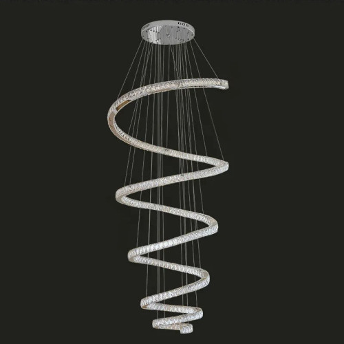 Люстра-спираль D32 с кристаллами
