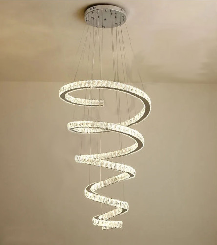 Люстра-спираль D32 с кристаллами
