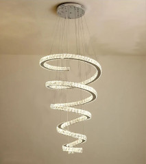 Люстра-спираль D32 с кристаллами