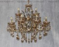 Люстра хрустальная  на 12 ламп, цоколь E14,  цвет золото