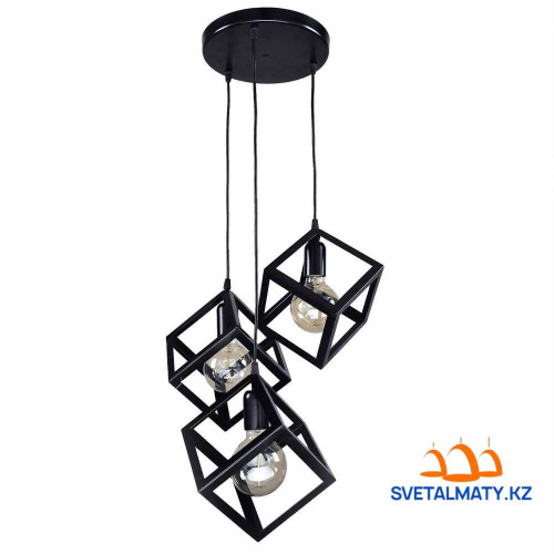 Подвесной светильник "Лофт Кубик" на 3 лампочки