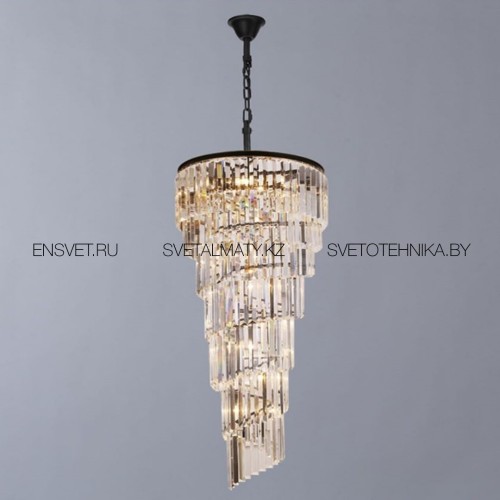 Подвесная люстра с хрусталем на 27 ламп черная