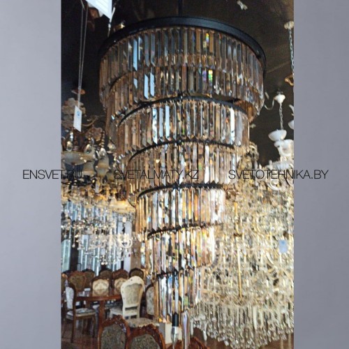 Подвесная люстра с хрусталем на 27 ламп черная