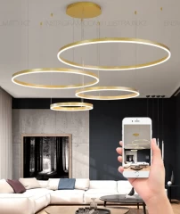 Люстра светодиодная на 4 кольца, цвет золото/SvetAlmaty.kz/5175-60*50*40*30