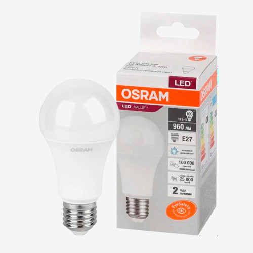 Светодиодная лампа LVCLA100 12SW/865 230VFR E27 10X1RU OSRAM Холодный цвет