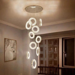 Люстра D39 с хрустальными кольцами