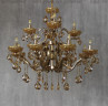 Люстра подвесная хрустальная на 12 ламп золотая