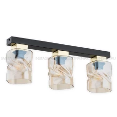 Люстра потолочная на штанге S5489-3 на 3 плафона. Цвет плафона чайное