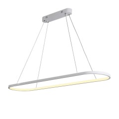 Сопақ аспалы люстра 6032 LED, түсі ақ ҚБ пультімен