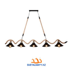 Американская винтажная люстра из конопляной веревки на 5 лампочек