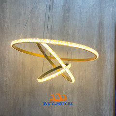 Подвесная люстра на 3 кольца золотистым цвете