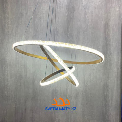 Подвесная люстра на 3 кольца золотистым цвете