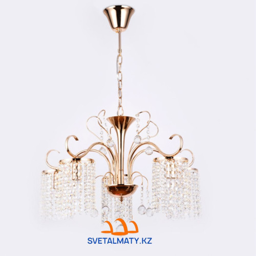 Классическая хрустальная люстра на 5 ламп золото