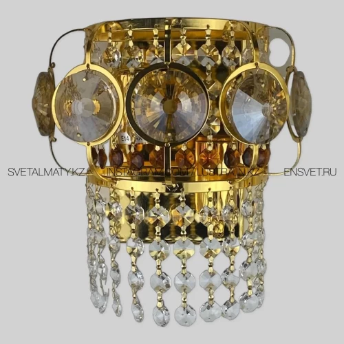 Золотая клаcсическая хрустальная настенная бра (Модель 611-2W)