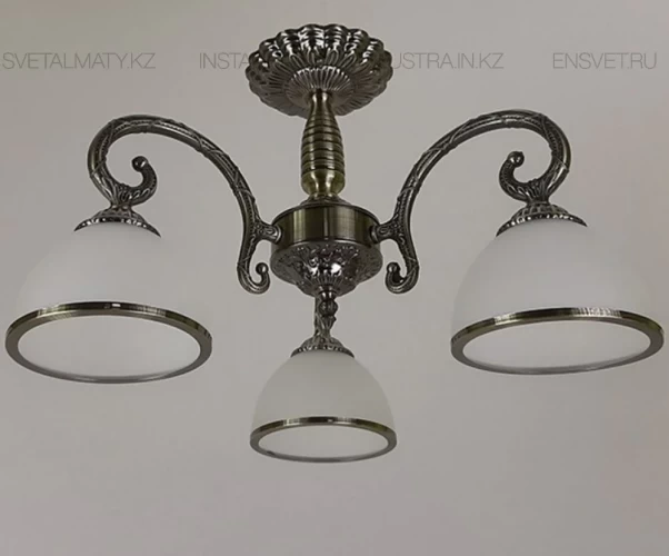 Люстра на 3 плафона, цвет античная бронза, цоколь Е27