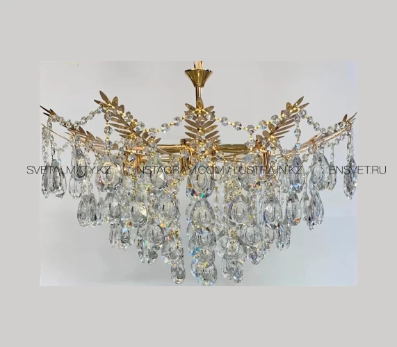 Подвесная хрустальная люстра/цвет-золото/SvetAlmaty.kz/E1890-6