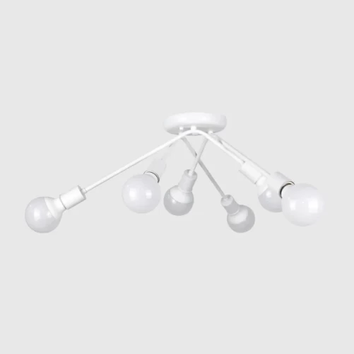 Белая 6-ламповая современная люстра