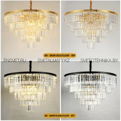 Хрустальная люстра в Американском стиле на 15 ламп золотая